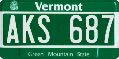 VT license plate AKS687
