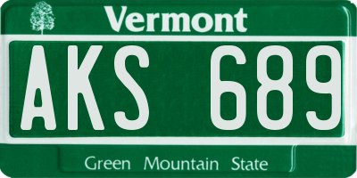 VT license plate AKS689
