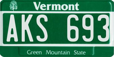 VT license plate AKS693