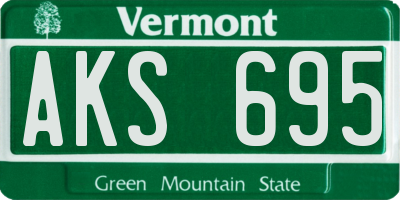 VT license plate AKS695