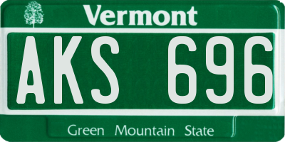VT license plate AKS696