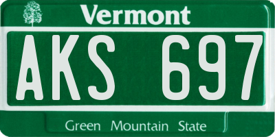 VT license plate AKS697