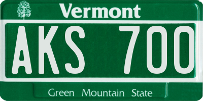 VT license plate AKS700