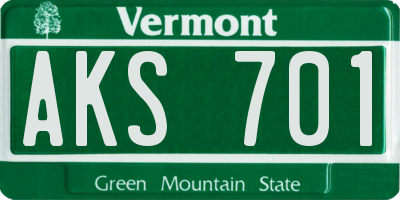 VT license plate AKS701