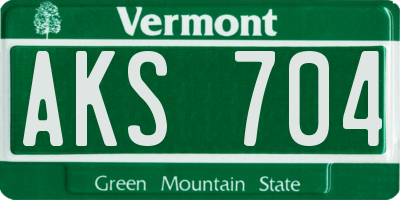VT license plate AKS704