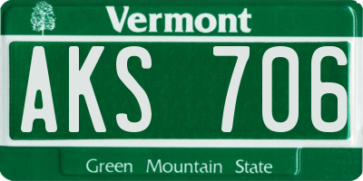 VT license plate AKS706