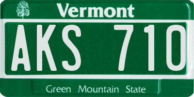 VT license plate AKS710