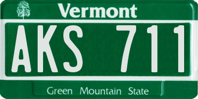 VT license plate AKS711