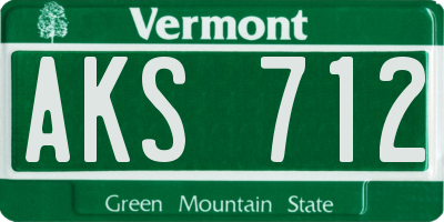 VT license plate AKS712