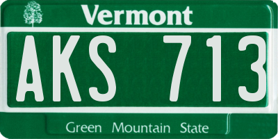 VT license plate AKS713