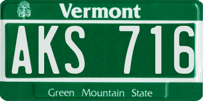 VT license plate AKS716