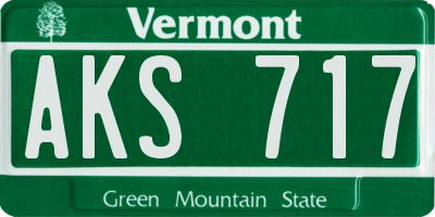 VT license plate AKS717