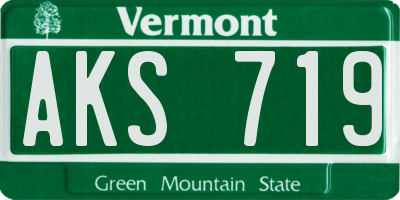 VT license plate AKS719