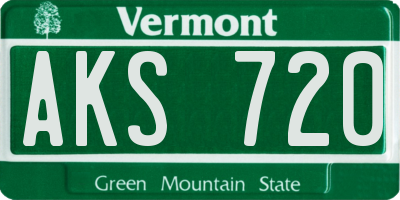 VT license plate AKS720