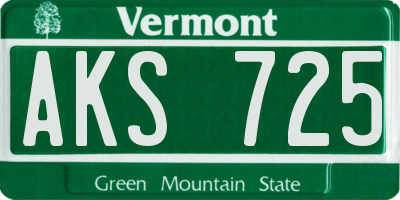 VT license plate AKS725