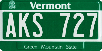 VT license plate AKS727