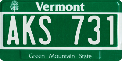 VT license plate AKS731