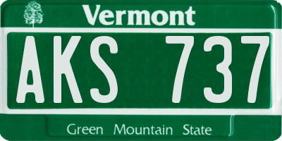 VT license plate AKS737