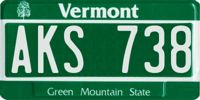 VT license plate AKS738