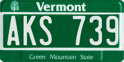 VT license plate AKS739