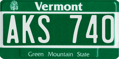 VT license plate AKS740