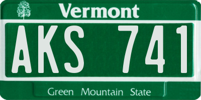 VT license plate AKS741