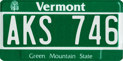 VT license plate AKS746