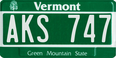 VT license plate AKS747