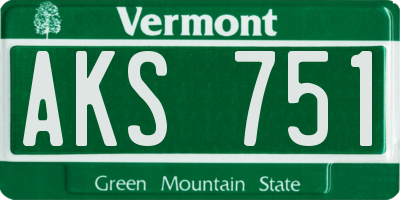 VT license plate AKS751