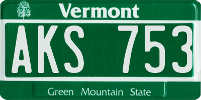 VT license plate AKS753
