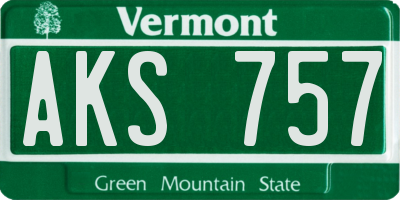 VT license plate AKS757