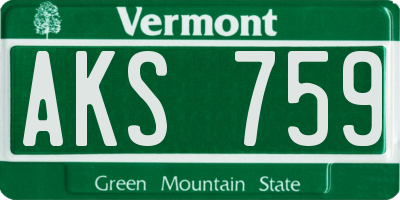 VT license plate AKS759