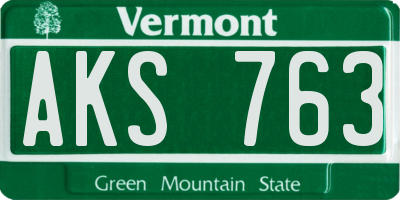 VT license plate AKS763