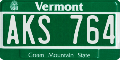 VT license plate AKS764