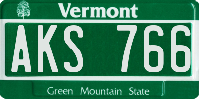 VT license plate AKS766