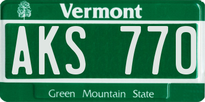 VT license plate AKS770