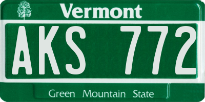 VT license plate AKS772