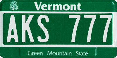 VT license plate AKS777