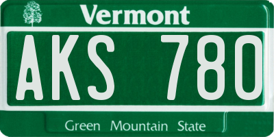 VT license plate AKS780