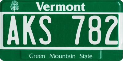 VT license plate AKS782