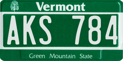 VT license plate AKS784