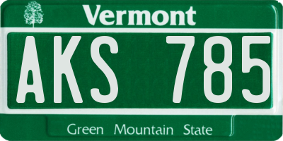VT license plate AKS785