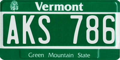 VT license plate AKS786