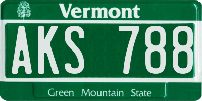 VT license plate AKS788