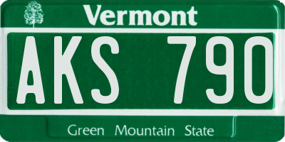 VT license plate AKS790