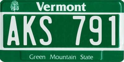 VT license plate AKS791