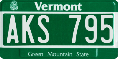 VT license plate AKS795