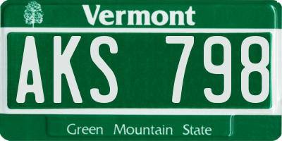 VT license plate AKS798