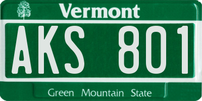 VT license plate AKS801
