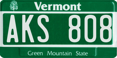 VT license plate AKS808